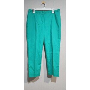 Halogen Womens Taylor Fit Cropped Chino Pants Sz 12 Green Straight Leg Mid Rise